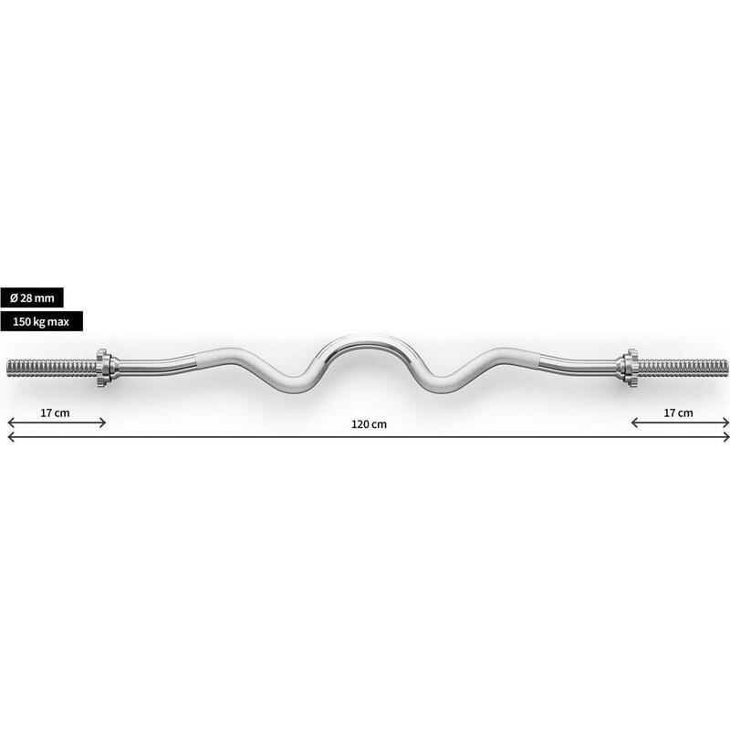 Barre de musculation extra curl Zipro  120 cm 28 mm