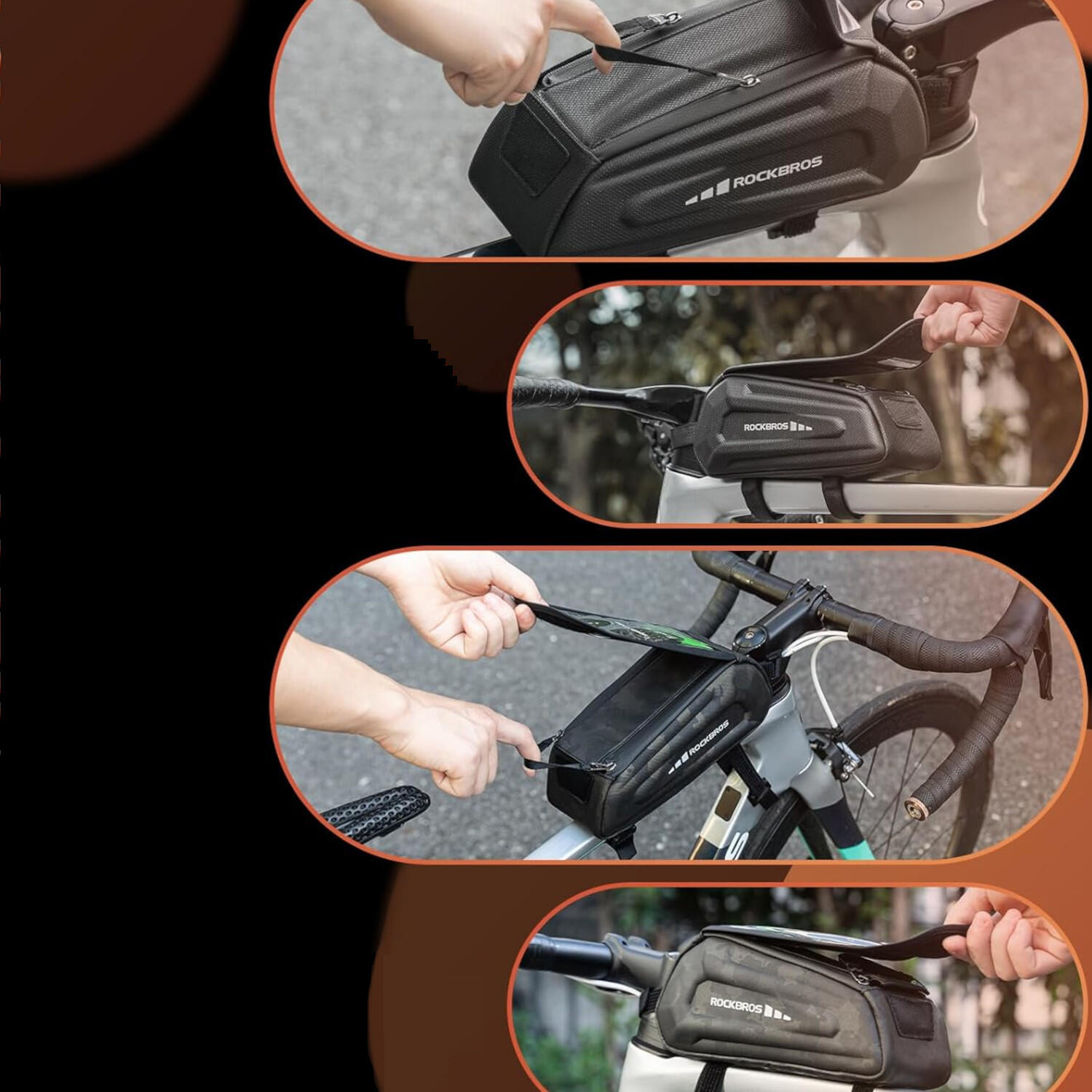 Borsa Borsa Borsa Per Bici Sotto Telaio RockBros AS-043 Nero - Polonia - Foto 3