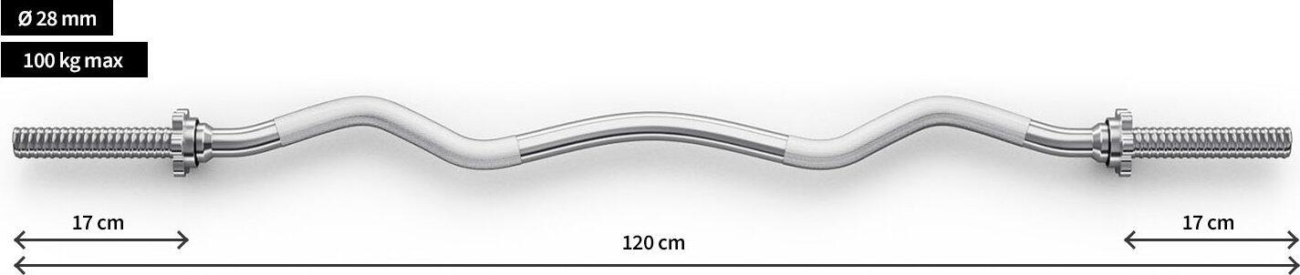 Halterstang curl bar Zipro 120 cm 28 mm 2/7