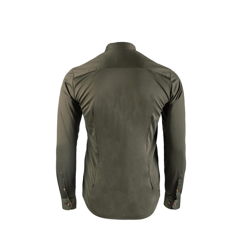 Cămașă de teren Tagart Koziołek Green din bumbac, cu broderie, bărbătească.
