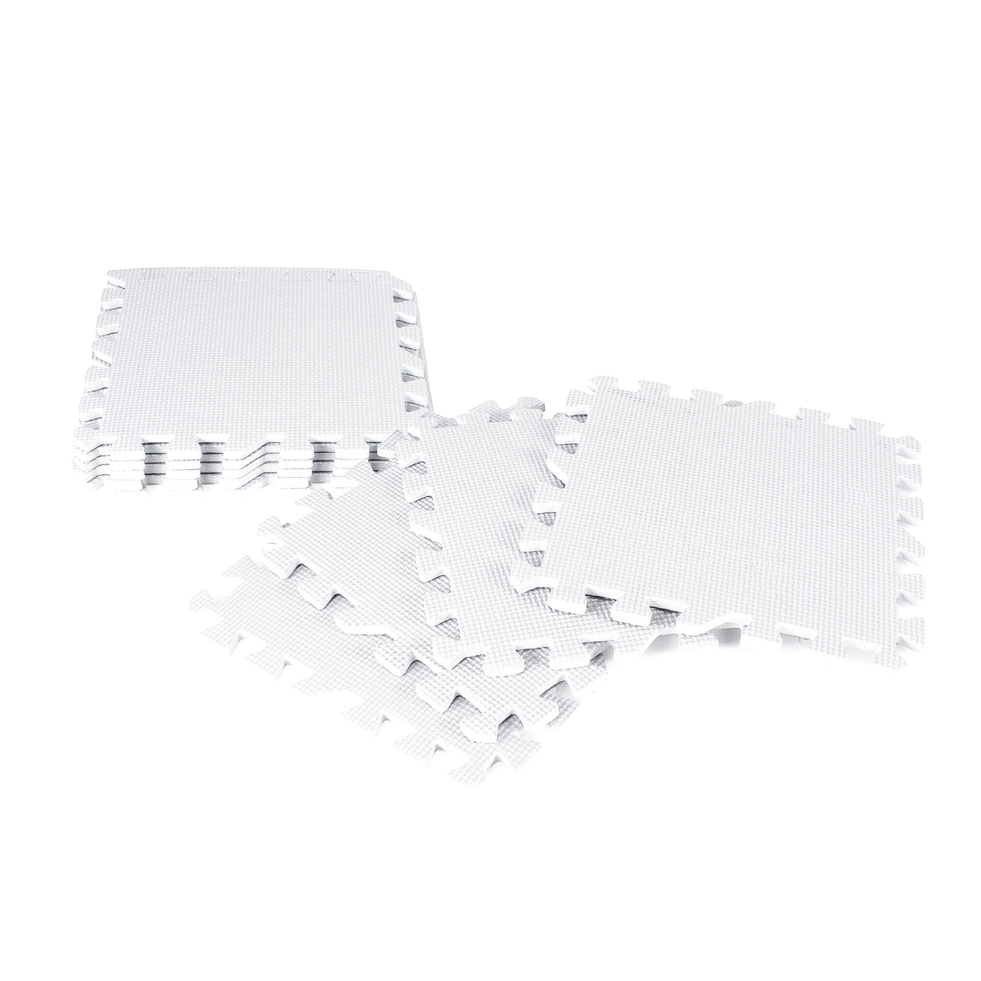 Tapete Fitness e Exercício INDIGO Ginásio Puzzle 9 Peças Branco