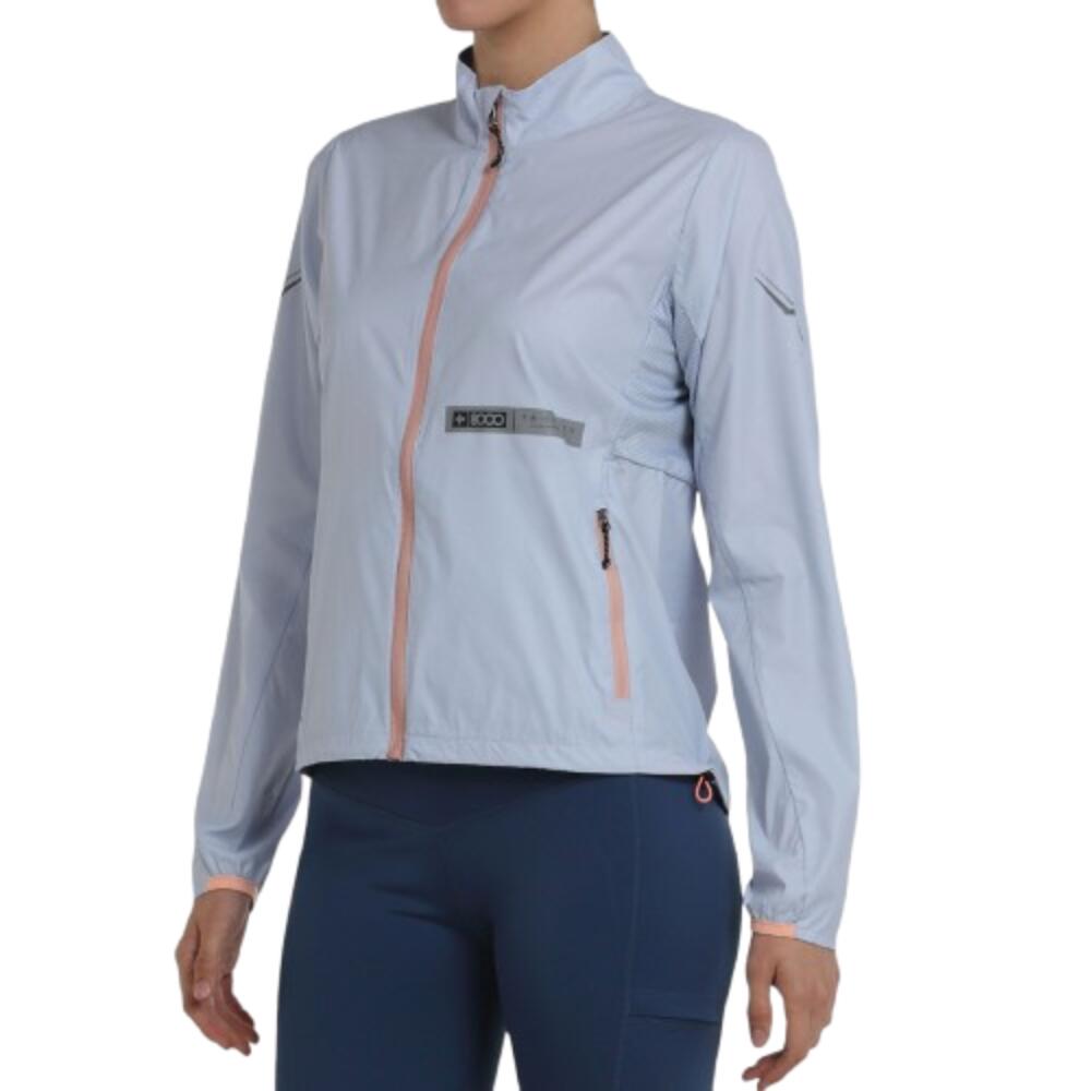 Blusão para mulher que corre +8000 BESTI. Cinza Azul 4/4