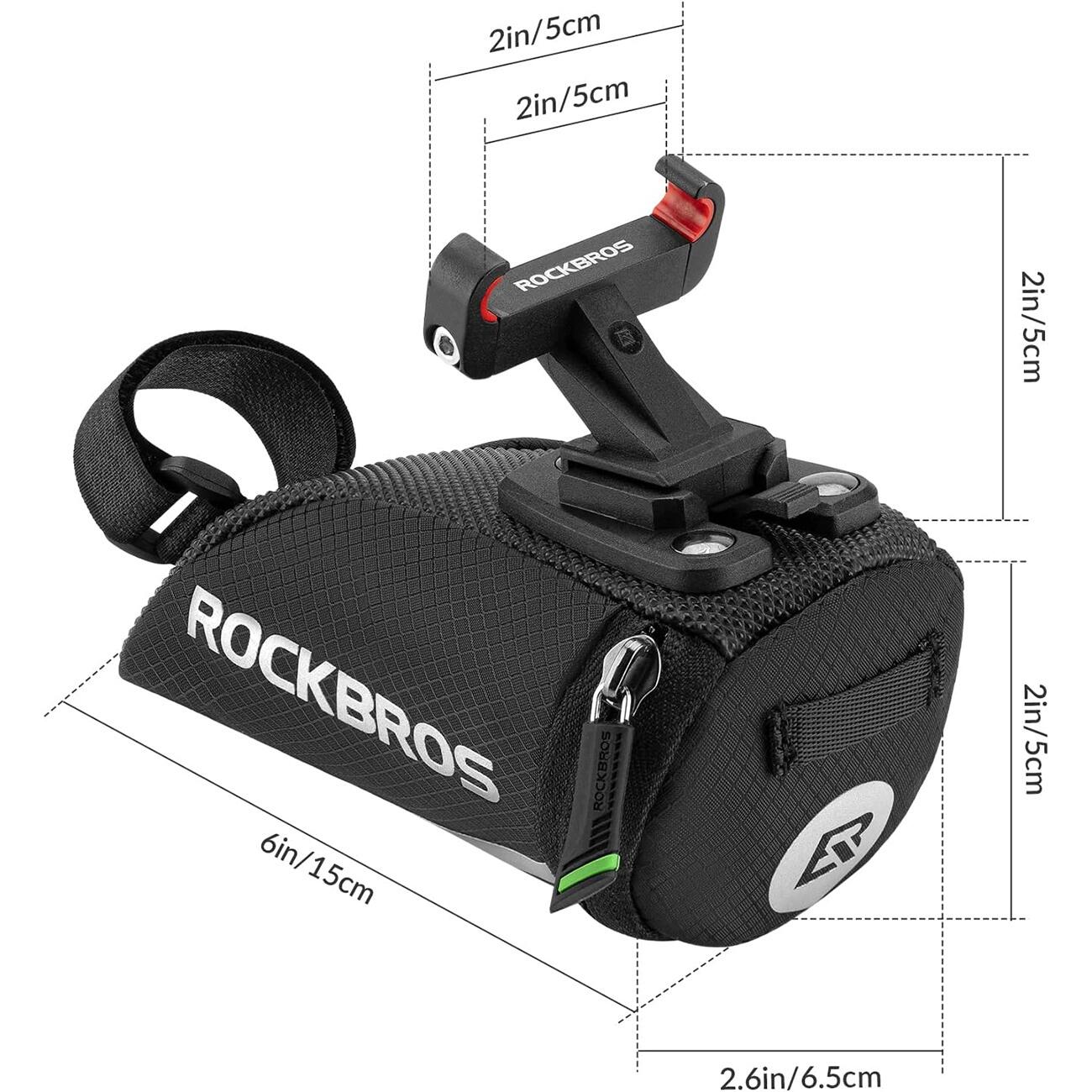 Bolsa de bicicleta Rockbros C40 debajo del sillín - negra 2/4