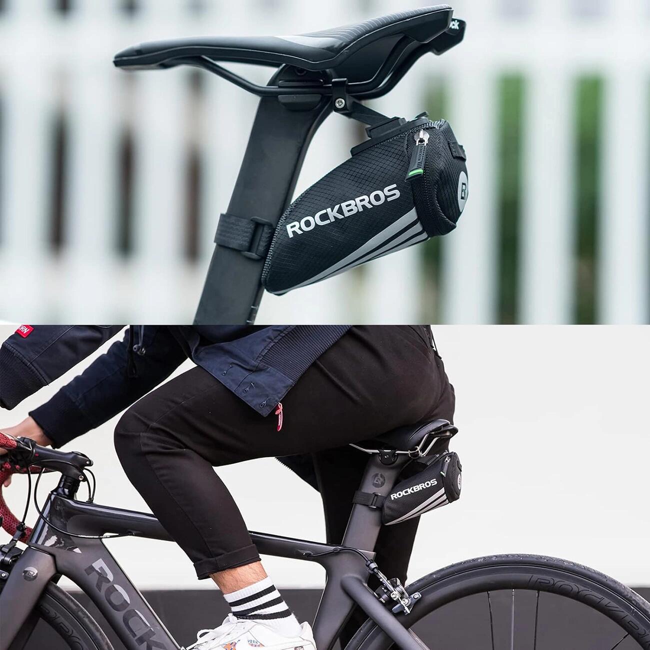 Bolsa de bicicleta Rockbros C40 debajo del sillín - negra 4/4