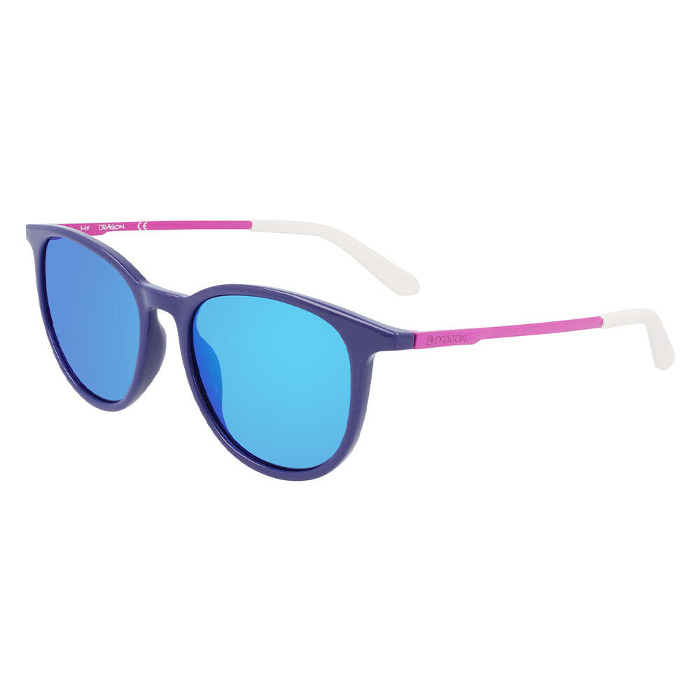 DRAGON BILLIE Unisex Sunglasses - Shiny Eggplant/Lumalens Blue Ionized
