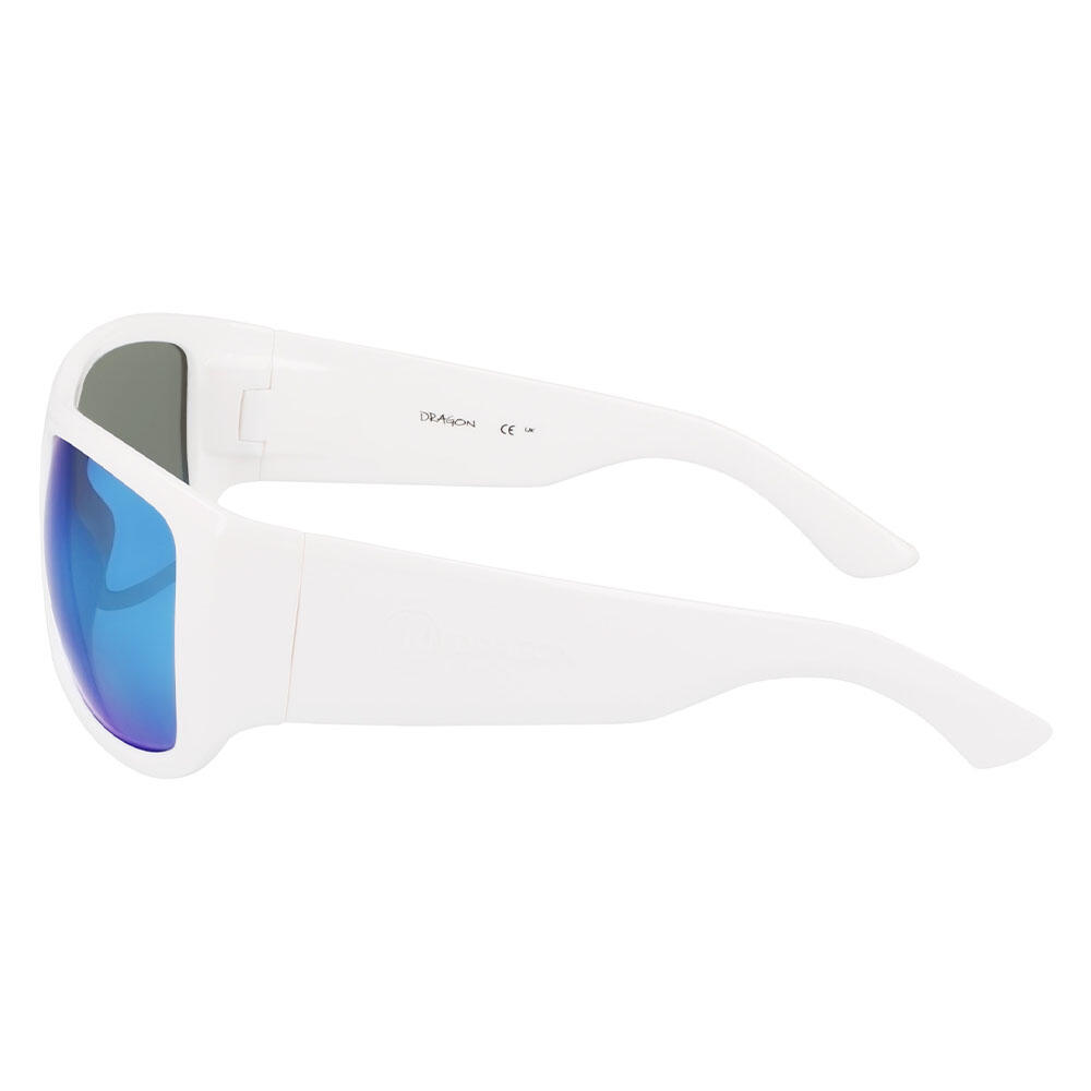 CALYPSO Lunettes de soleil unisexes - Shiny White/Polar Lumalens Blue Ionized 3/4