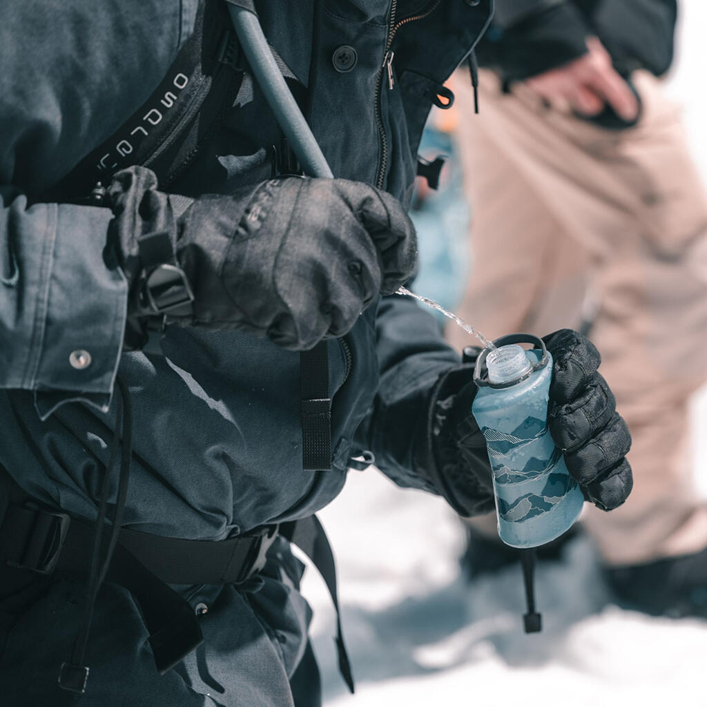 Hydrapak Stow Flexible Bottle-Mountain Edition-Tahoe Blue (350ML)