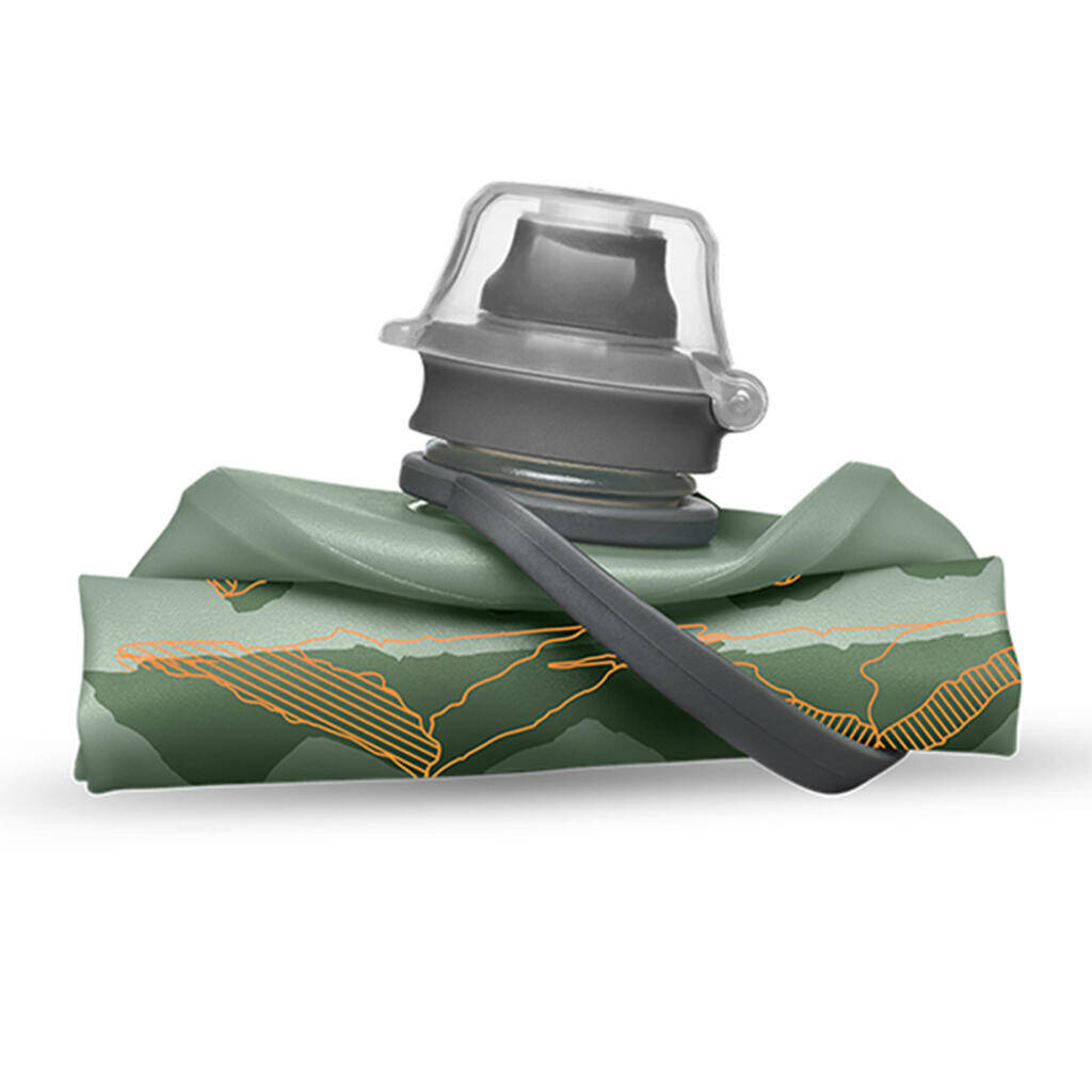 Hydrapak Stow Flexible Bottle-Mountain Edition-Sutro Green (350ML) -  2