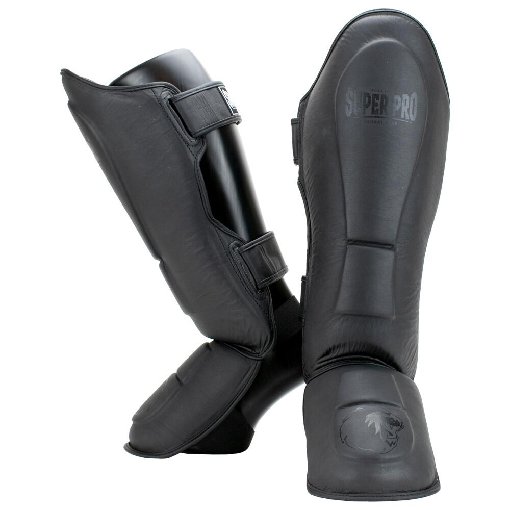 Super Pro Combat Gear Lederen Scheenbeschermer Guardian Grijs 2/4