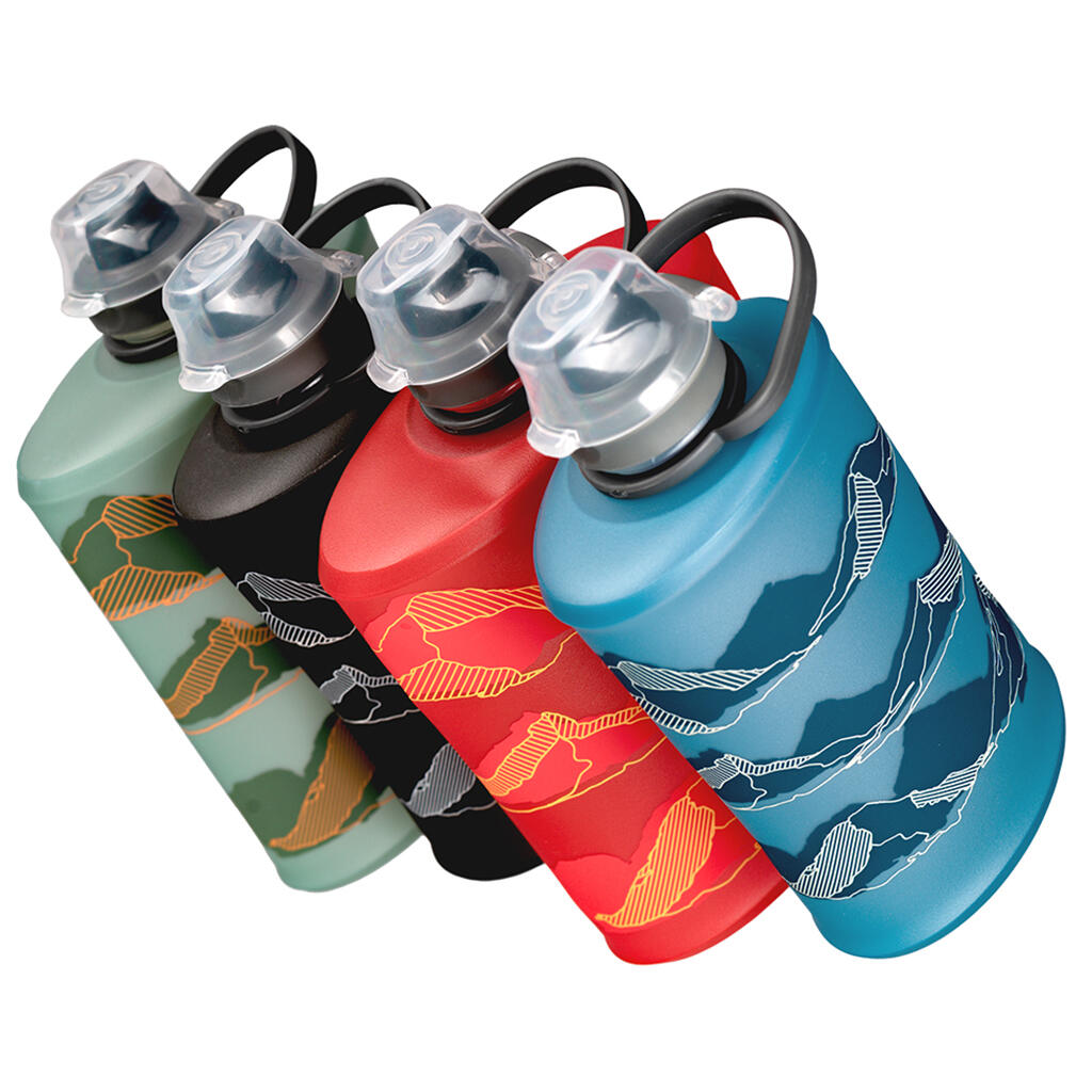 Hydrapak Stow Flexible Bottle-Mountain Edition-Tahoe Blue (350ML)