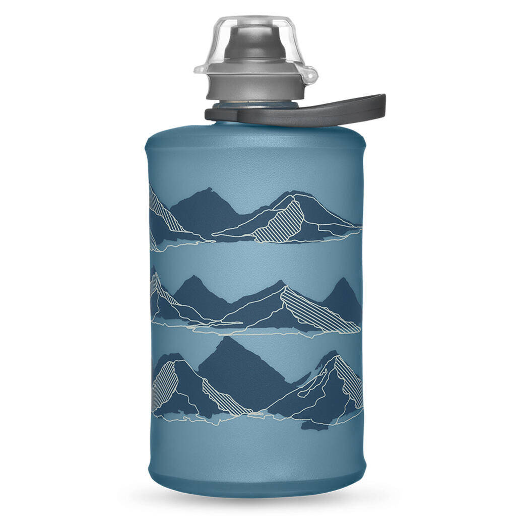 Hydrapak Stow Flexible Bottle-Mountain Edition-Tahoe Blue (350ML)