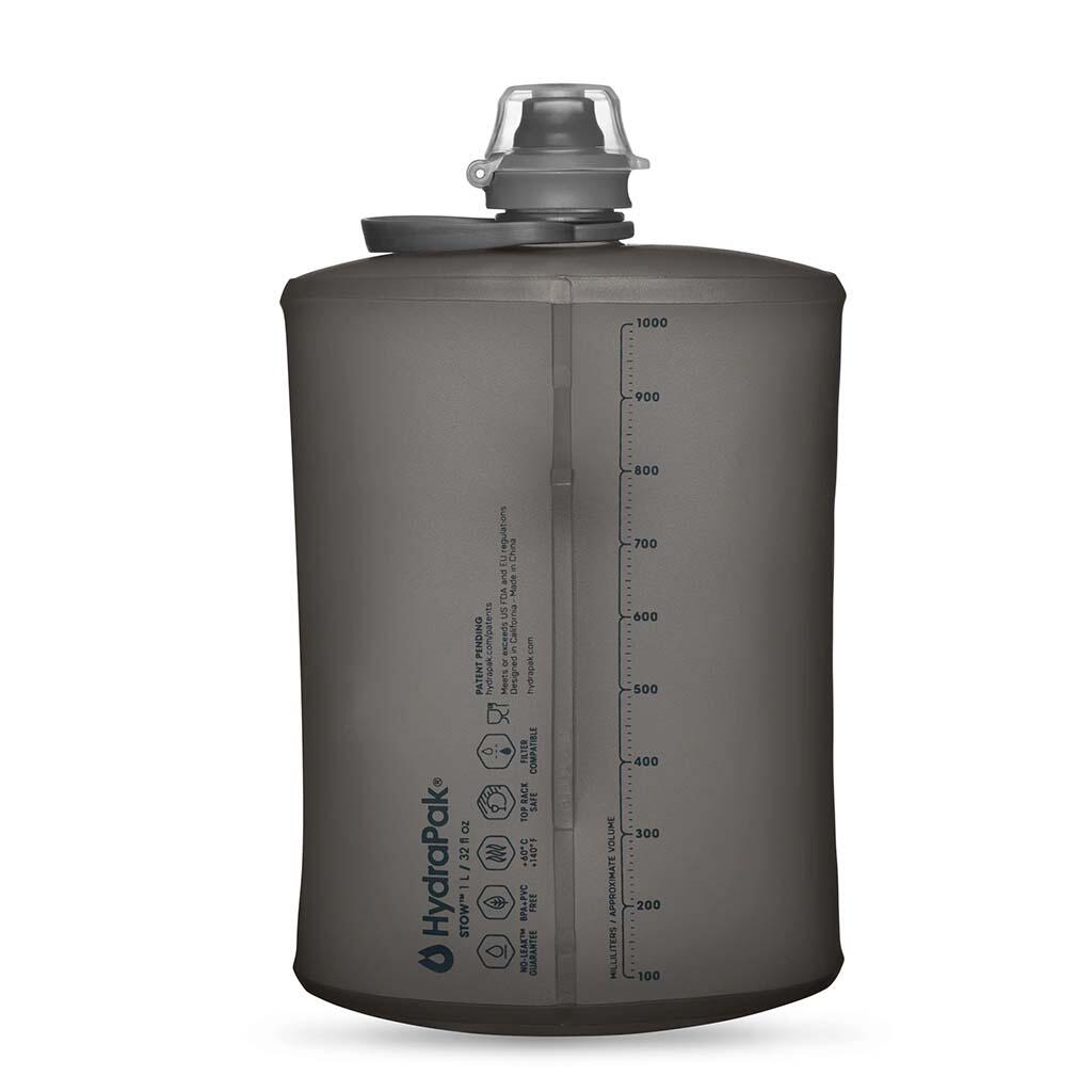 Hydrapak Stow Flexible Bottle-Mammoth Grey (1L)