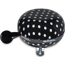 Cloche À Vélo Polkadot 80 Mm - Noir / Blanc