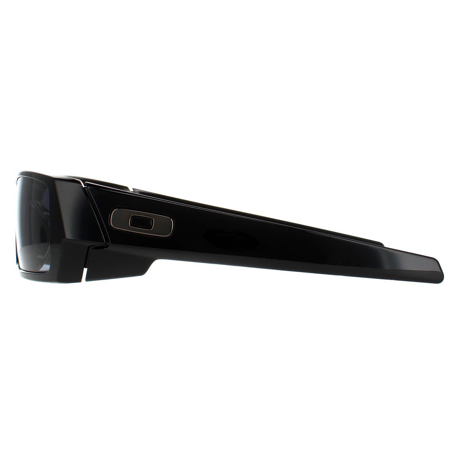 Oakley Wrap Mens Polished Black Grey Sunglasses 3/7