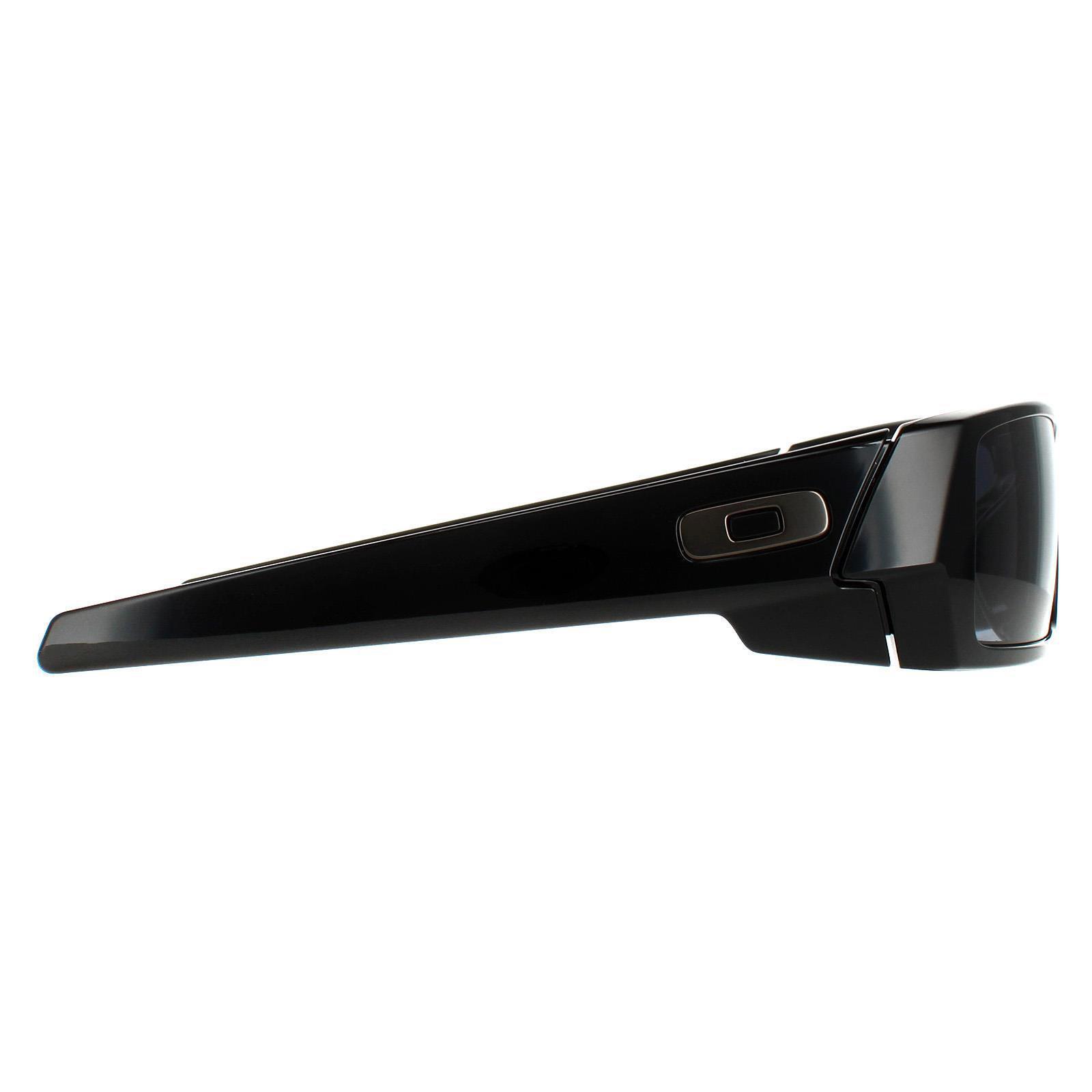 Oakley Wrap Mens Polished Black Grey Sunglasses 4/7