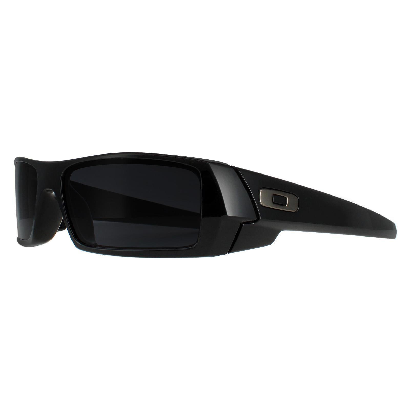 Oakley Wrap Mens Polished Black Grey Sunglasses 2/7