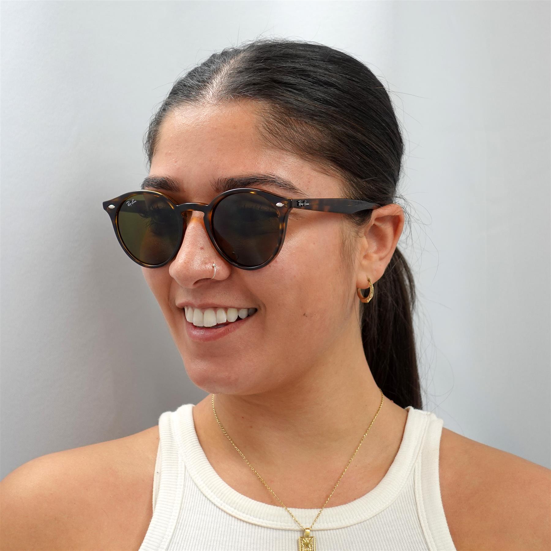 Ray-Ban Round Unisex Tortoise Brown B-15 Sunglasses 4/6