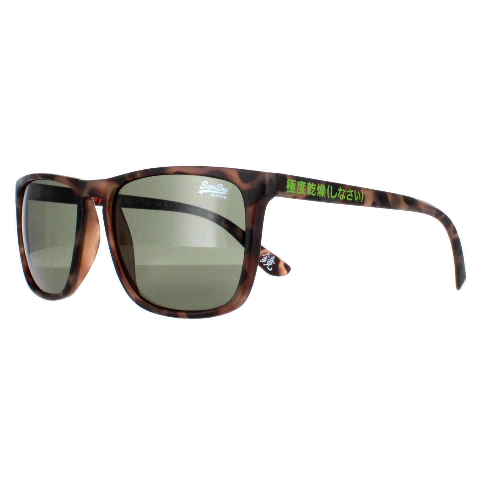 Superdry Rectangle Mens Satin Spotted Havana Green Shockwave 2/4