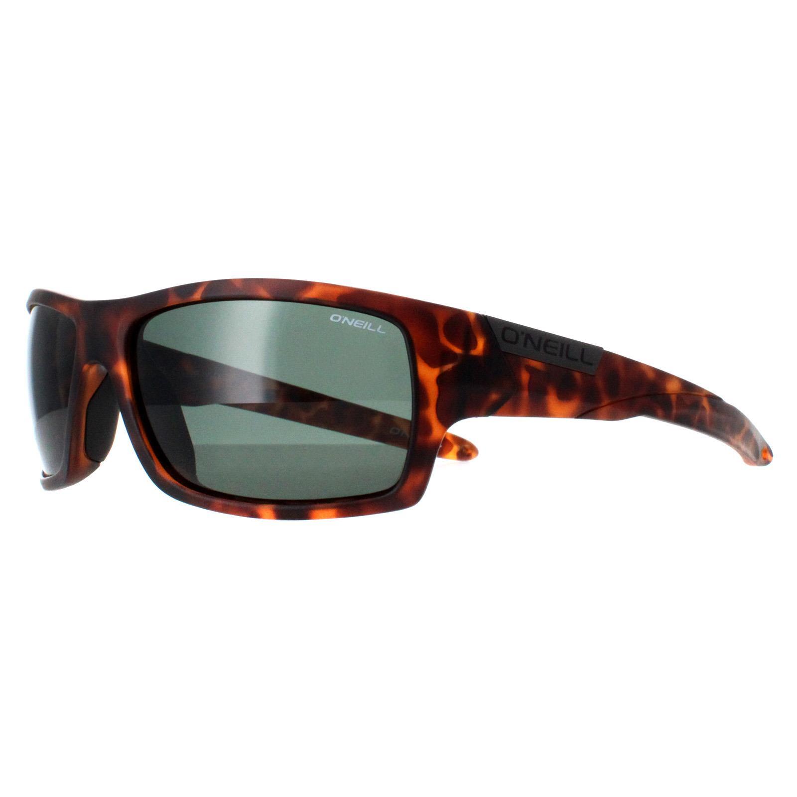 O'Neill Wrap Mens Matte Tortoise Solid Green Polarized Barrel 2/4