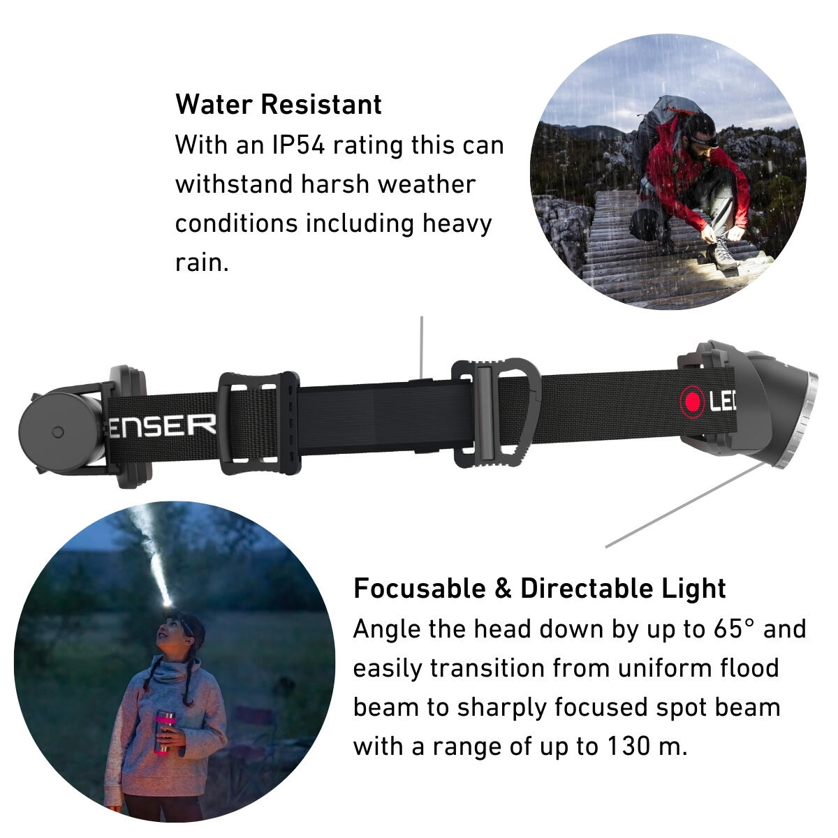 LED LENSER H8R ELKÉSZÍTETT FEJLÁMPA 600 LUMEN, ÚJRA TÖLTÉSI 3/7