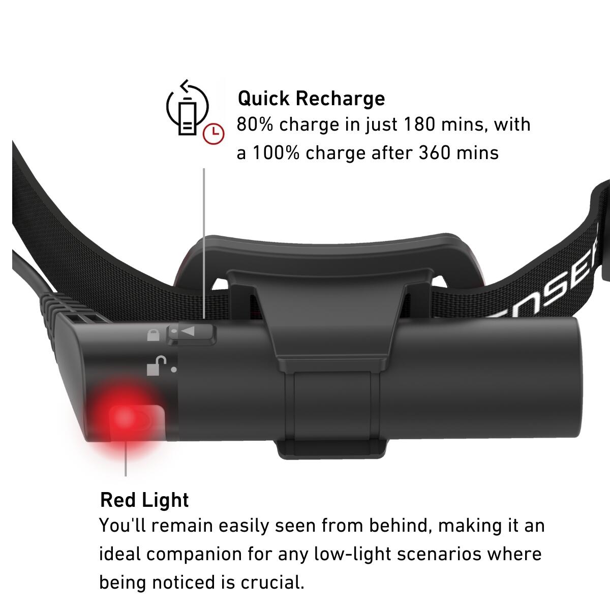 LED LENSER H8R ELKÉSZÍTETT FEJLÁMPA 600 LUMEN, ÚJRA TÖLTÉSI 4/7