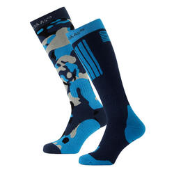 Chaussettes de ski Poederbaas 2-pack Camo Navy