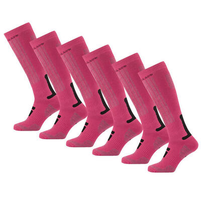 Poederbaas skisokken 6-pack pink