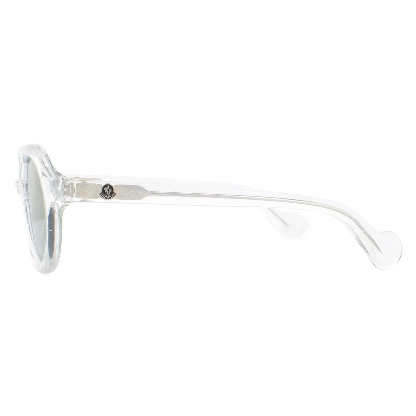 Moncler Round Unisex Crystal Green Mirror Sunglasses 3/4