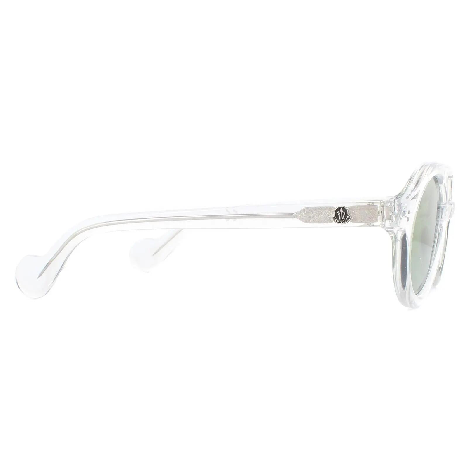 Moncler Round Unisex Crystal Green Mirror Sunglasses 4/4