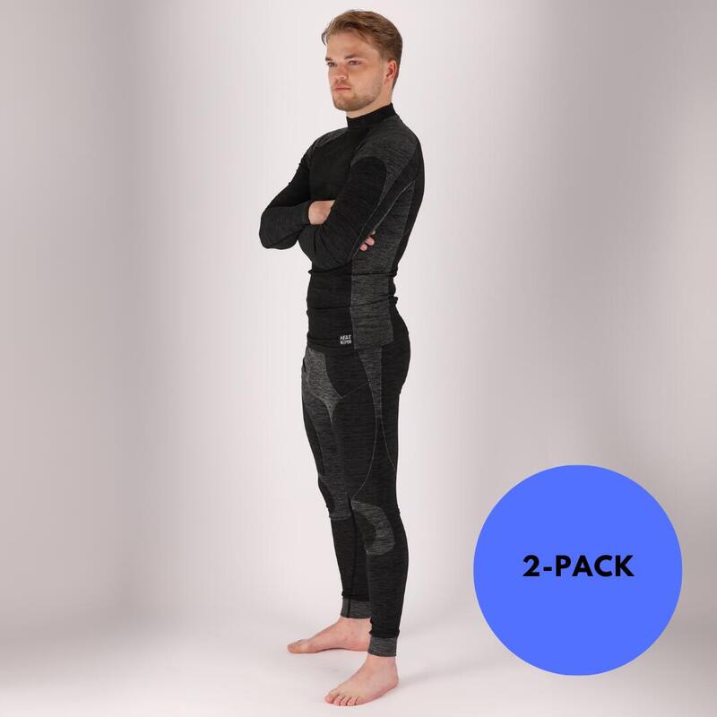 Heatkeeper - Pantalon thermique pour hommes - Noir - 2 pièces