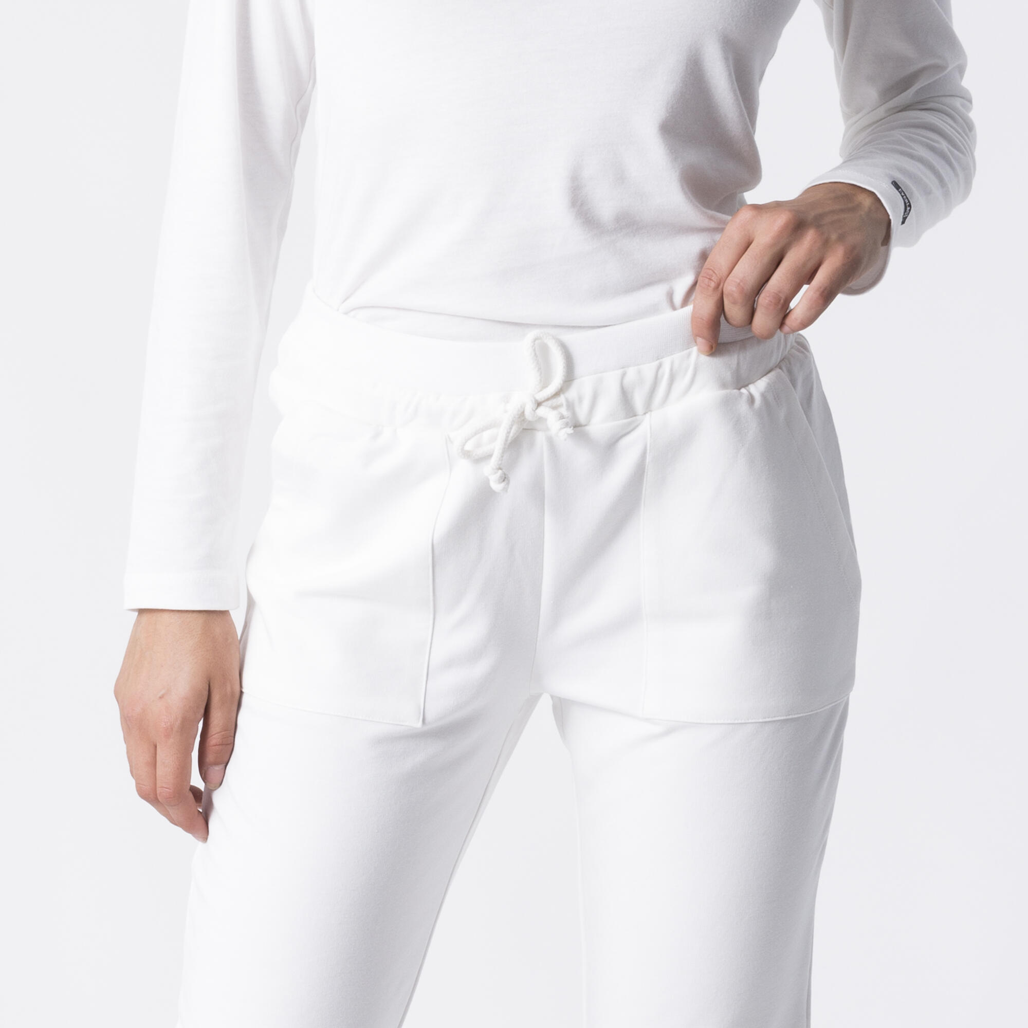 PANTALÓN DE MODAL DE FELPA BLANCO SOBRE BLANCO ALGODÓN, MODAL, ELASTANO 2/6