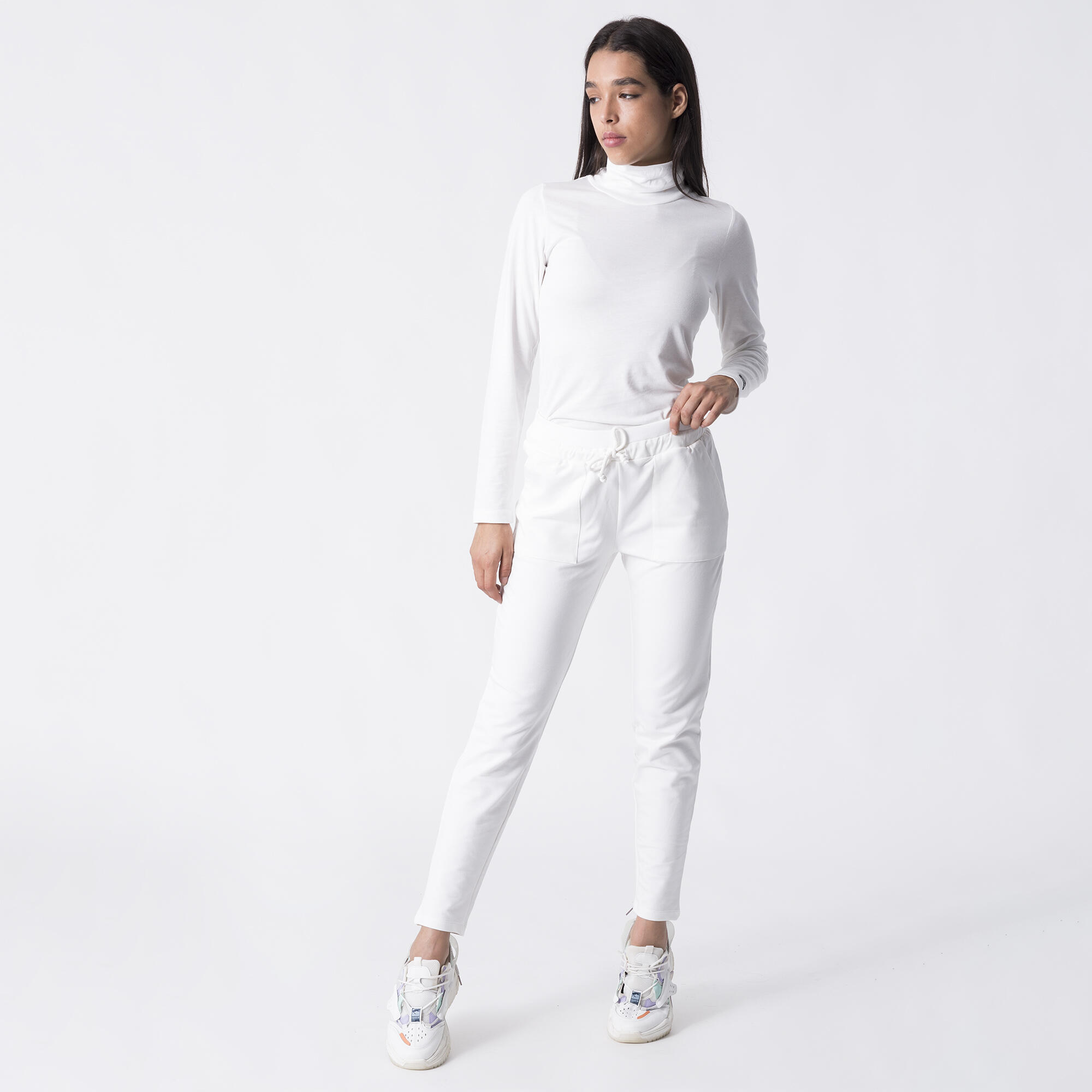 PANTALÓN DE MODAL DE FELPA BLANCO SOBRE BLANCO ALGODÓN, MODAL, ELASTANO 4/6