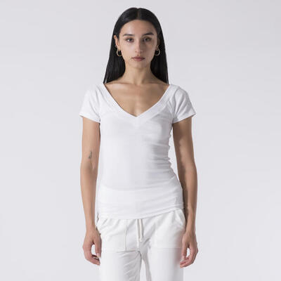 T-SHIRT DYNAMIC WORLD IN COSTINA STRETCH FUXIA BAUMWOLLE, MODAL, ELASTHAN
