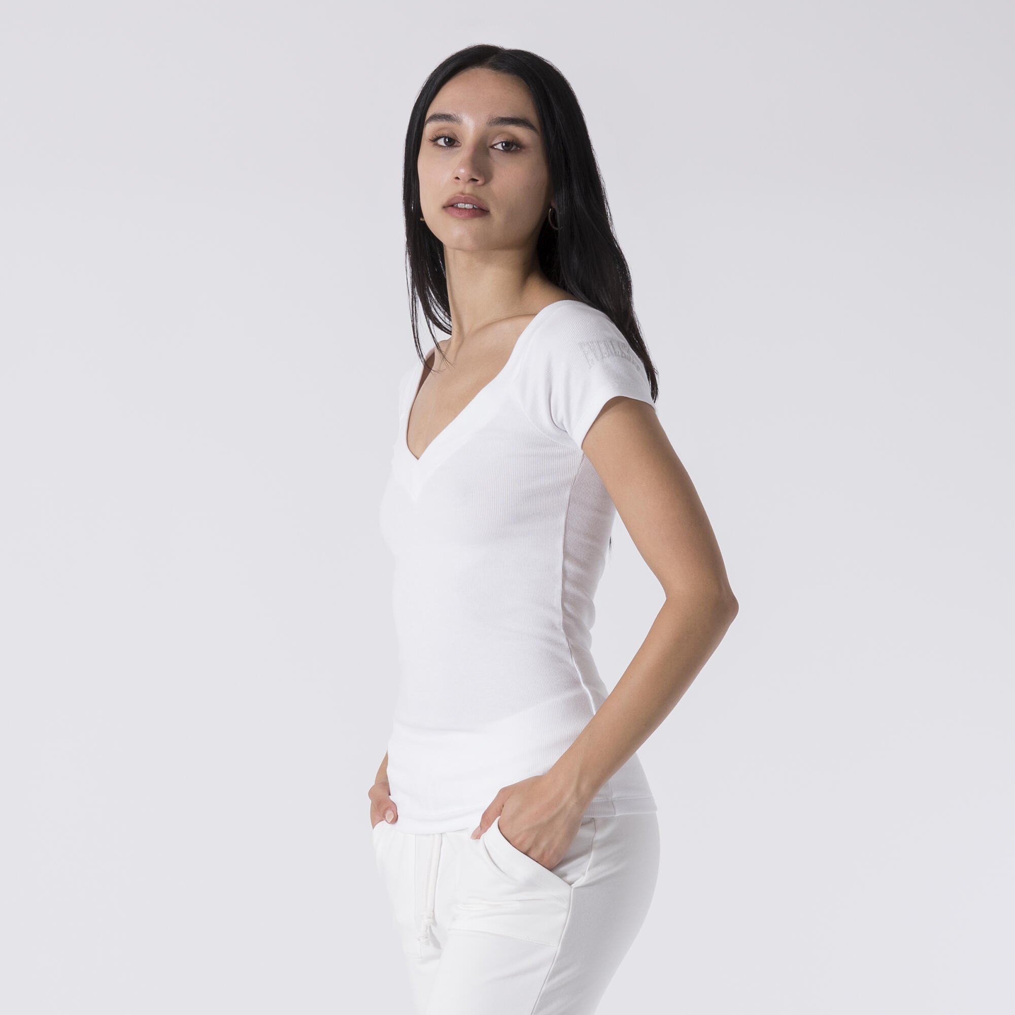 T-SHIRT DYNAMIC WORLD IN COSTINA STRETCH Bianco ottico COTONE, MODAL, ELASTAN 3/6