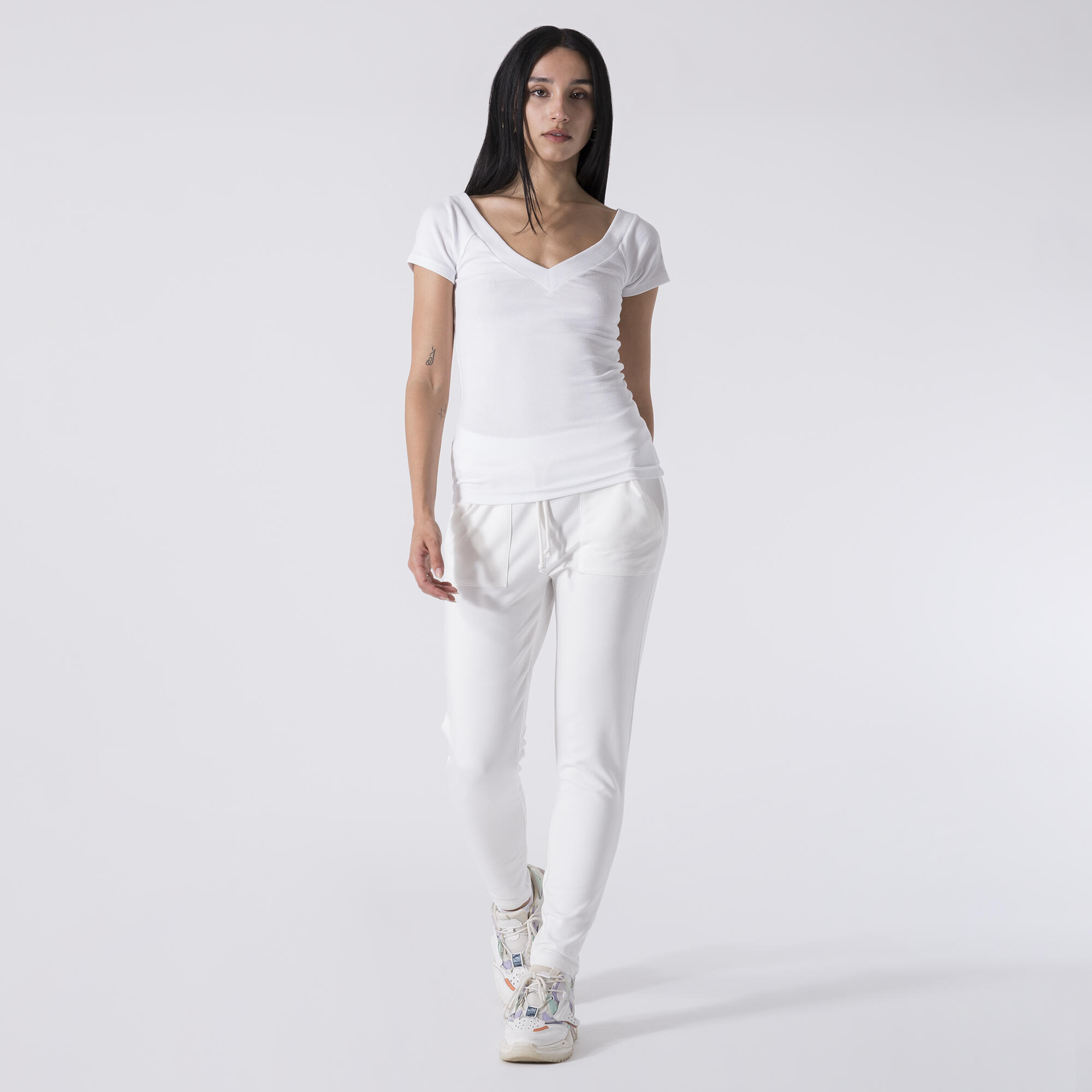 T-SHIRT DYNAMIC WORLD IN COSTINA STRETCH Bianco ottico COTONE, MODAL, ELASTAN 2/6