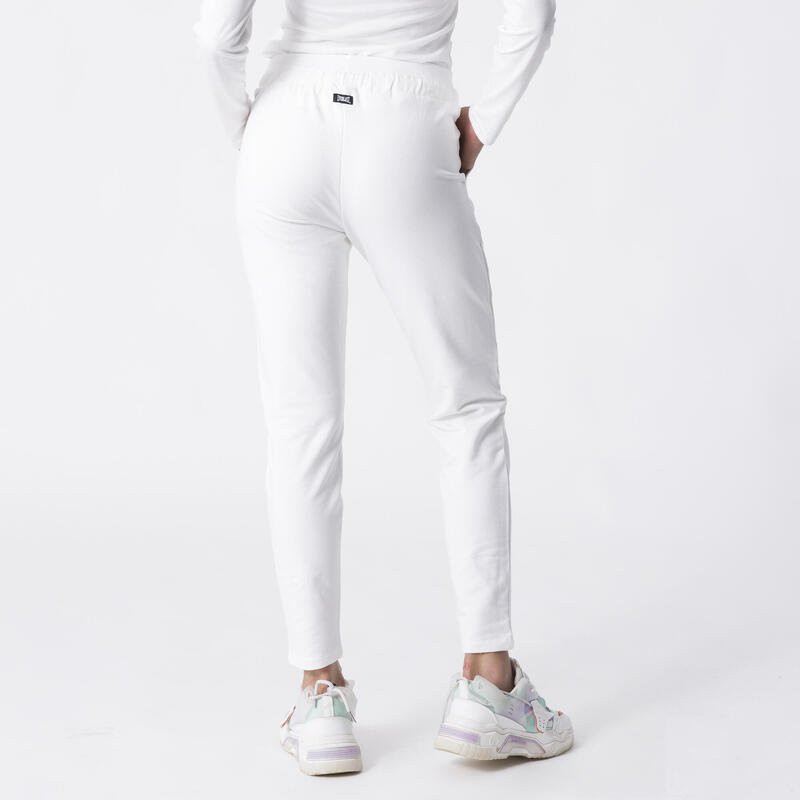 PANTALON EN MOLLETON MODAL BLANC DE BLANC COTON, MODAL, ÉLASTHANE