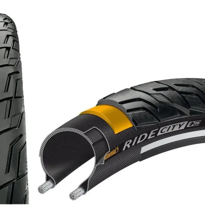 Continental Ride City 700 mm Tubetype Rigide Extra PunctureBelt E-Bike e25 Refle
