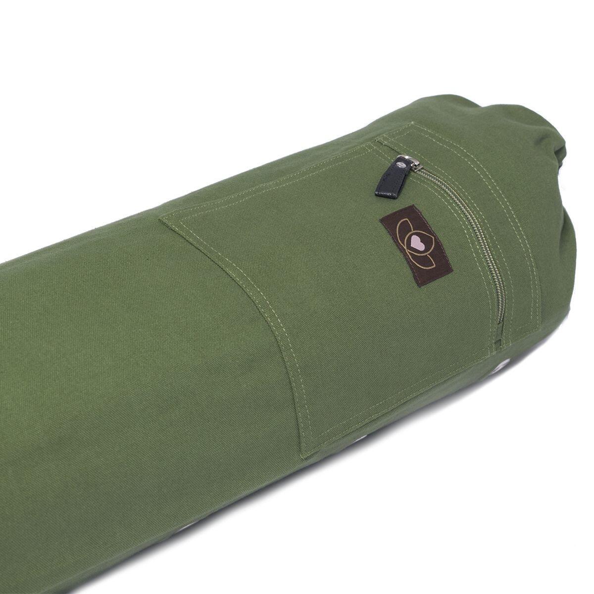 Lotus Yogatas met trekkoord katoen eco olijfgroen 4/5