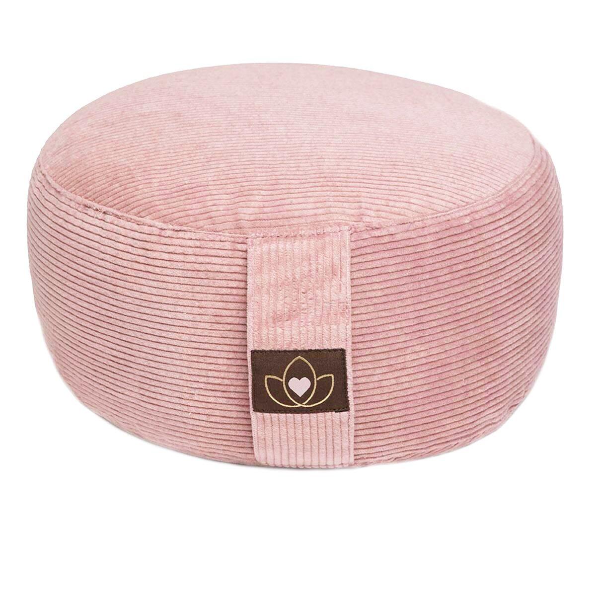 Lotus Meditatiekussen eco rib oudroze rond 3/5