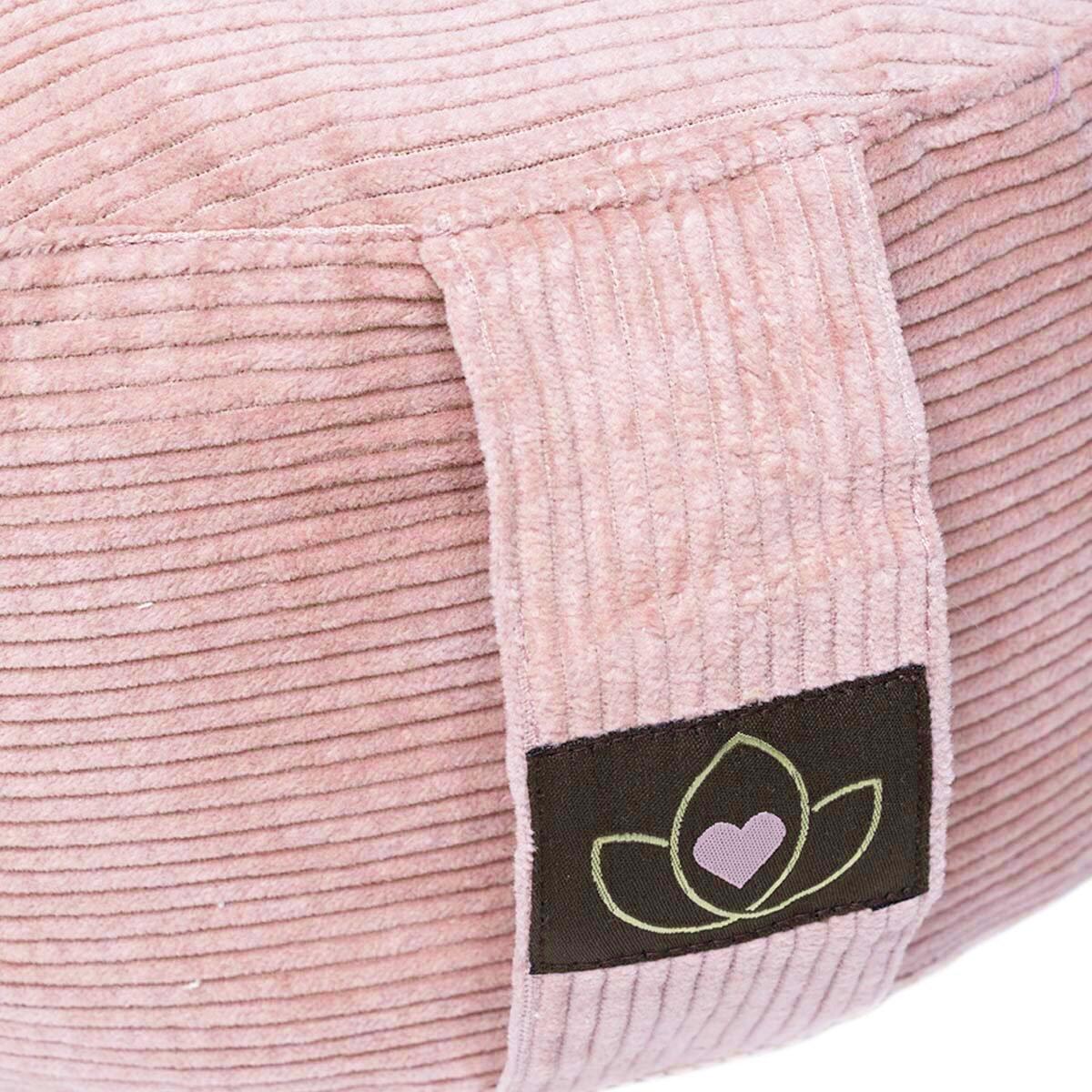 Lotus Meditatiekussen eco rib oudroze rond 4/5