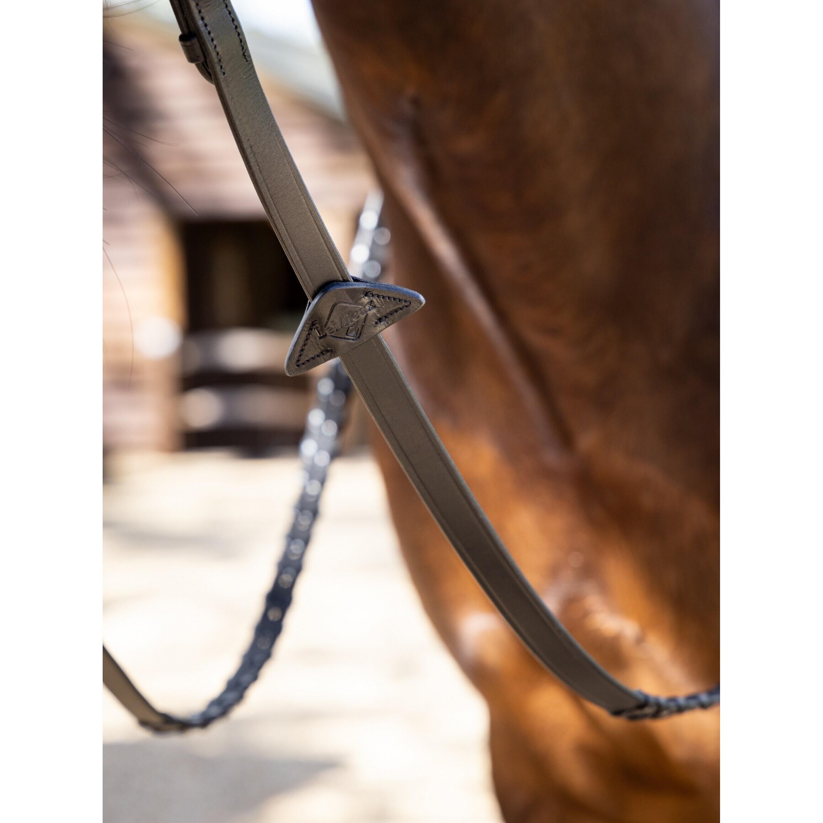 Rênes pour cheval cuir à lacets LeMieux 3/4