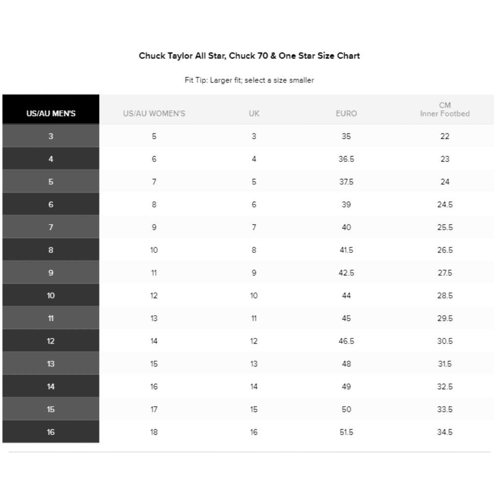 Converse dainty size guide hotsell
