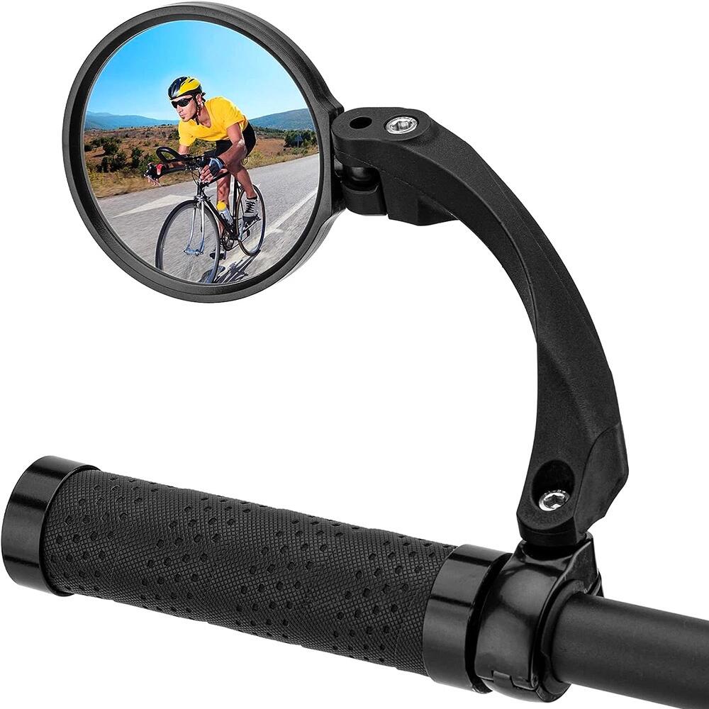 Espelho retrovisor esquerdo para bicicleta Rockbros - Preto