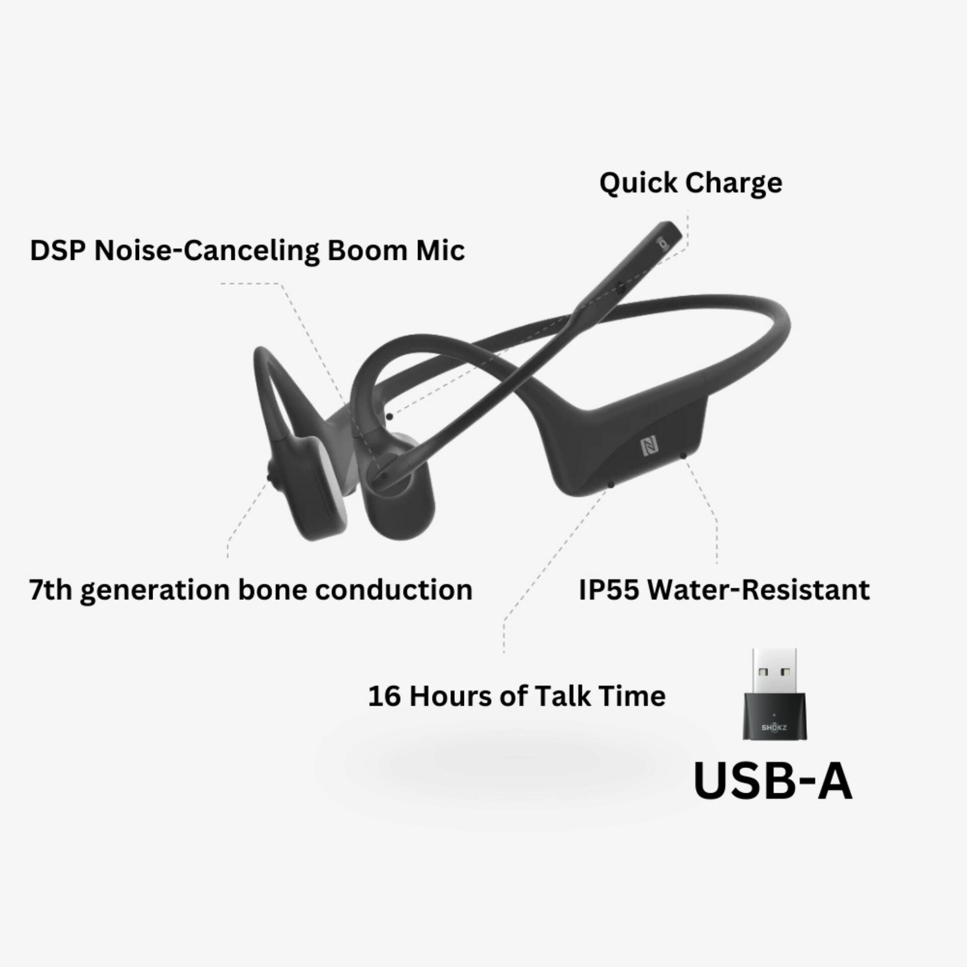 Shokz OpenComm2 Bone Conduction Headset Noise-Canceling Boom Shokz OpenComm2 Bone Conduction Headset Noise-Canceling Boom