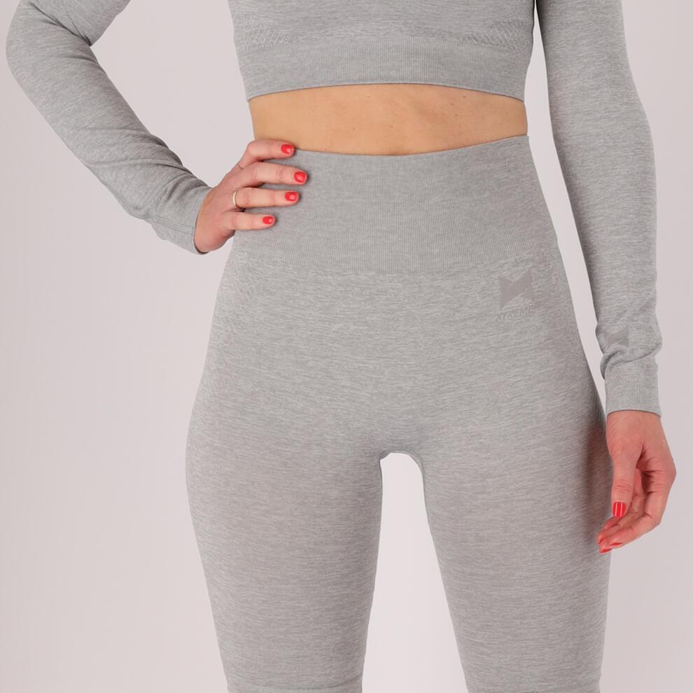 Xtreme - Sport crop top dames - Lange mouwen - Grijs - 1-Stuk- Sport top dames 2/7