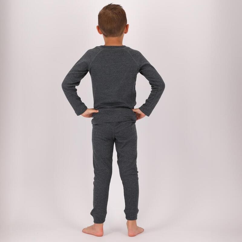 Heatkeeper - Thermoshirt kinderen - Antraciet melange - 2-Stuk