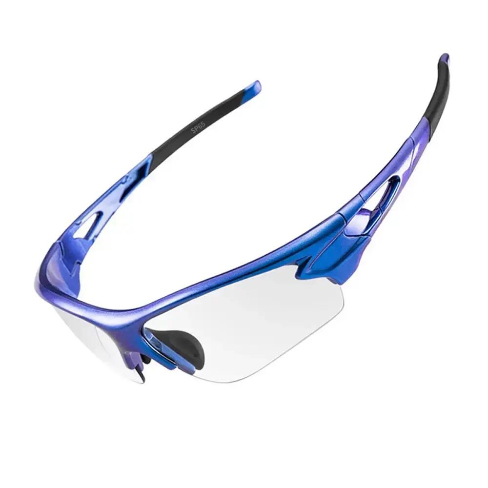 RockBros Photochromic Polarized Cycling Glasses – UV400 Sport Sunglasses (Black/White/Red Frame)