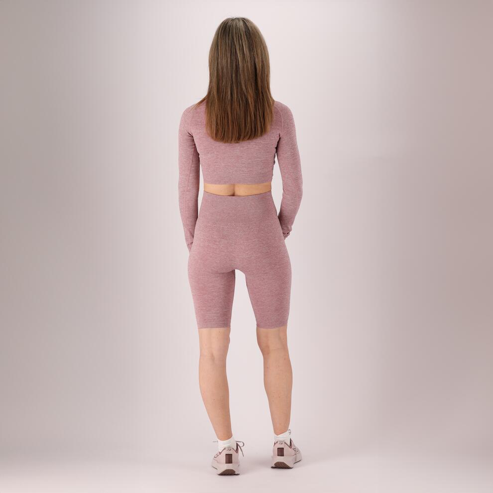 Xtreme - Sport crop top dames - Lange mouwen - Roze - 1-Stuk - Sport top dames 3/7