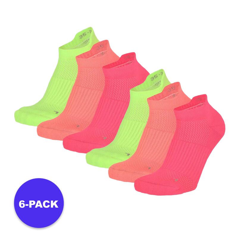 Skarpety Fitness unisex Sneaker – 6 szt. – Multi Neon
