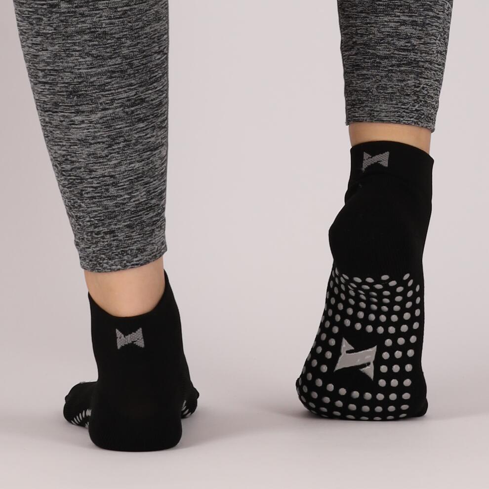 Chaussettes de yoga unisexes noires antidérapantes 3/7